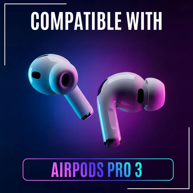 Alt view image 4 of 7 - HookZ Pro 3 - Adjustable Ear Hooks for AirPods Pro 3 Made by Wicked Cushions Malleable Core, Custom Fit, Secure & Comfortable, Patent Pending 90's Black