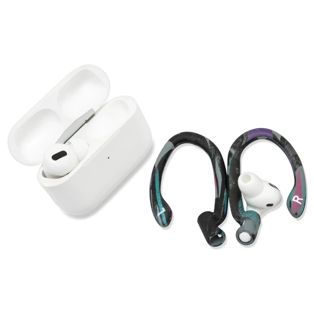 Alt view image 6 of 7 - HookZ Pro 3 - Adjustable Ear Hooks for AirPods Pro 3 Made by Wicked Cushions Malleable Core, Custom Fit, Secure & Comfortable, Patent Pending 90's Black