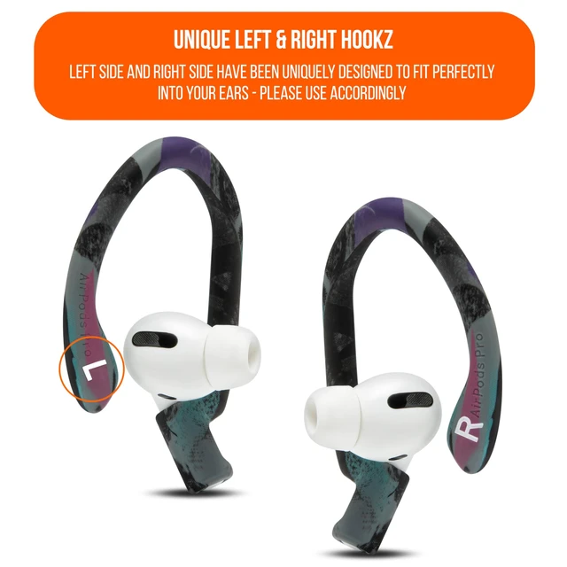 Alt view image 7 of 7 - HookZ Pro 3 - Adjustable Ear Hooks for AirPods Pro 3 Made by Wicked Cushions Malleable Core, Custom Fit, Secure & Comfortable, Patent Pending 90's Black
