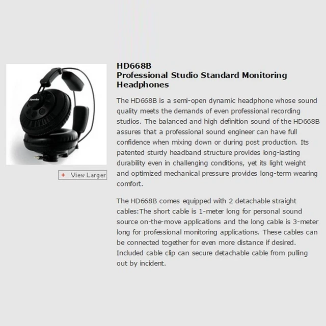 Alt view image 5 of 6 - HD668B Semi-Open Studio Headphones, 50mm Drivers, Detachable Cable For producers and musicians; 50mm drivers, precise semi-open imaging and detachable 1m and 3m cables suit varied setups