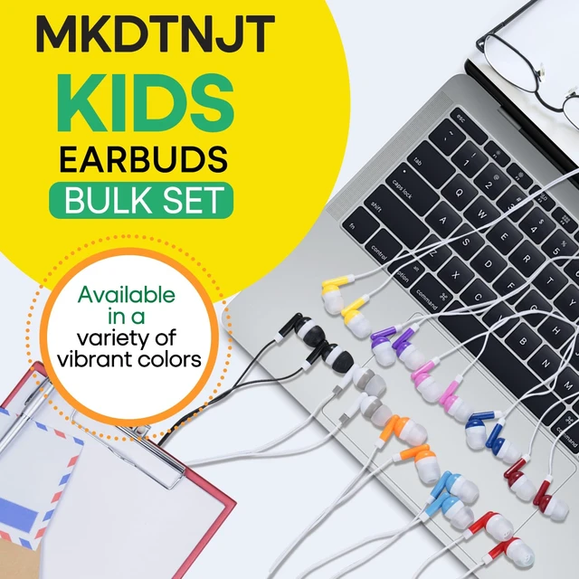 Alt view image 2 of 7 - Kids Earbuds for School Classroom Bulk 30 Pack Multi Color,Wholesale Wired Stereo in Ear Headphones Earphones for Students Teachers Children Toddler Teens Boys Girls,Individually Bagged(HTC101)