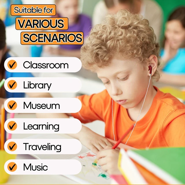 Alt view image 6 of 7 - Kids Earbuds for School Classroom Bulk 30 Pack Multi Color,Wholesale Wired Stereo in Ear Headphones Earphones for Students Teachers Children Toddler Teens Boys Girls,Individually Bagged(HTC101)
