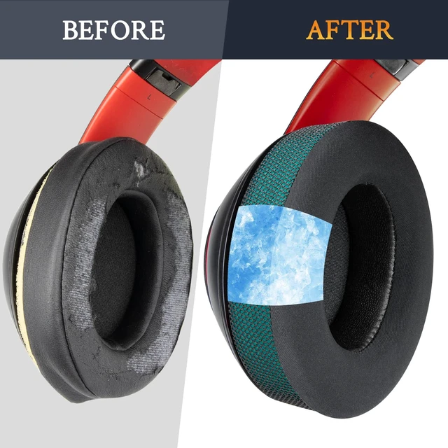 Alt view image 7 of 7 - Cooling Gel Earpads Replacement for Beats Studio 2 & Studio 3 Wired & Wireless Headphones, Ear Pads Cushions with High-Density Noise Isolation Foam, Added Thickness - Dark Green