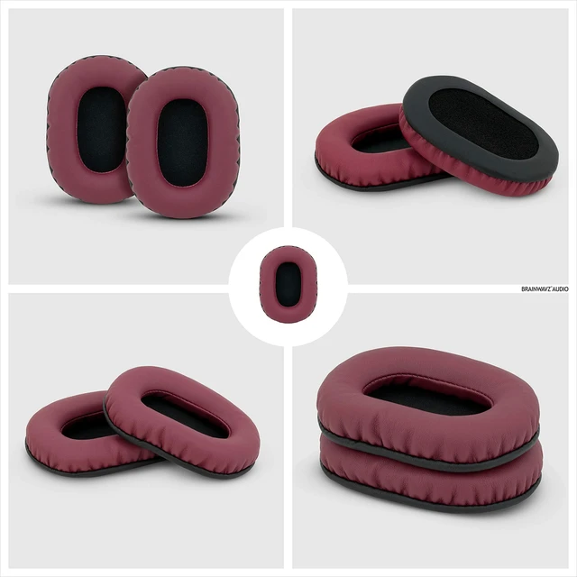 Alt view image 7 of 7 - Replacement Earpads for Sony MDR 7506, V6, CD900ST, Memory Foam Ear Pad & Suitable for Other On Ear Headphones, Dark Red