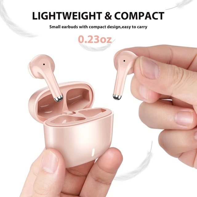 Alt view image 7 of 7 - Wireless Earbud for Samsung S26 S25 S24 Ultra S23 Fe S22+ S21 Pink 5.3 Bluetooth Earbud Cordless Ear Bud with Mic Stereo Wireless Headphone for iPhone 17 Air 16 15 18 Pro Max Duo 14 Plus/Pixel
