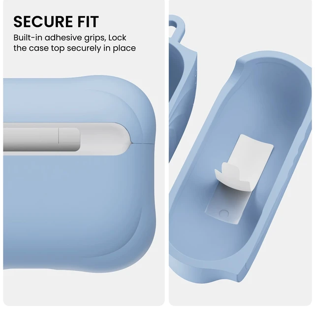 Alt view image 4 of 7 - Vortuxe for AirPods Pro 3 Case, Liquid Silicone, Sky Whisper Velvety Soft Touch, 2X MIL-STD Drop Protection, Elevated Corner Design, Sleek Vortex Pattern, LED Visible, Carabiner Included