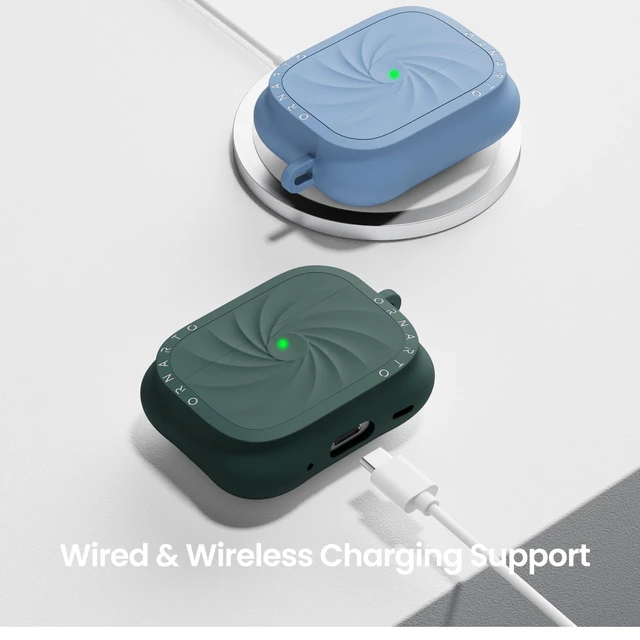 Alt view image 7 of 7 - Vortuxe for AirPods Pro 3 Case, Liquid Silicone, Sky Whisper Velvety Soft Touch, 2X MIL-STD Drop Protection, Elevated Corner Design, Sleek Vortex Pattern, LED Visible, Carabiner Included
