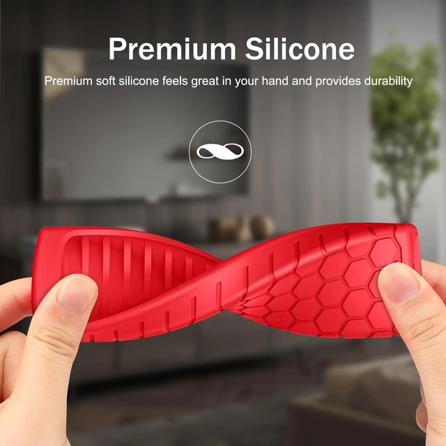 Alt view image 4 of 7 - Silicone Case for Fire TV Alexa Voice Remote Enhanced, Red Fire TV Stick 4K Max (2nd Gen)/Toshiba/Insignia/Pioneer/2-Series/4-Series/Omni Remote, Shockproof Cover, Anti Slip