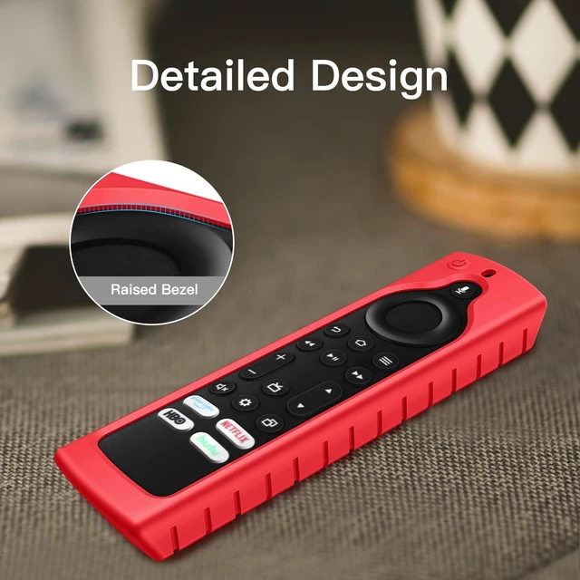 Alt view image 5 of 7 - Silicone Case for Fire TV Alexa Voice Remote Enhanced, Red Fire TV Stick 4K Max (2nd Gen)/Toshiba/Insignia/Pioneer/2-Series/4-Series/Omni Remote, Shockproof Cover, Anti Slip