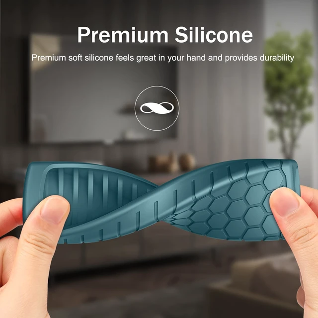 Alt view image 4 of 7 - Silicone Case for Fire TV Alexa Voice Remote Enhanced, Dark Cyan Fire TV Stick 4K Max (2nd Gen)/Toshiba/Insignia/Pioneer/2-Series/4-Series/Omni Remote, Shockproof Cover, Anti Slip