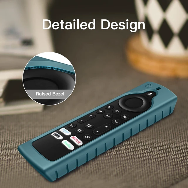 Alt view image 5 of 7 - Silicone Case for Fire TV Alexa Voice Remote Enhanced, Dark Cyan Fire TV Stick 4K Max (2nd Gen)/Toshiba/Insignia/Pioneer/2-Series/4-Series/Omni Remote, Shockproof Cover, Anti Slip