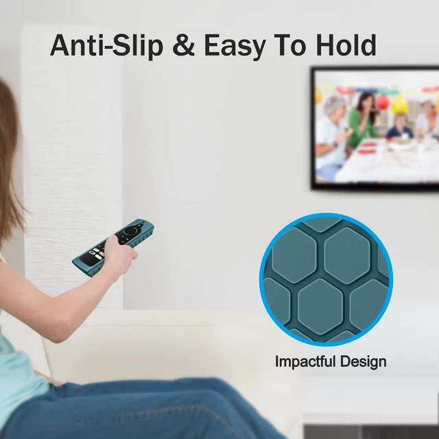 Alt view image 7 of 7 - Silicone Case for Fire TV Alexa Voice Remote Enhanced, Dark Cyan Fire TV Stick 4K Max (2nd Gen)/Toshiba/Insignia/Pioneer/2-Series/4-Series/Omni Remote, Shockproof Cover, Anti Slip