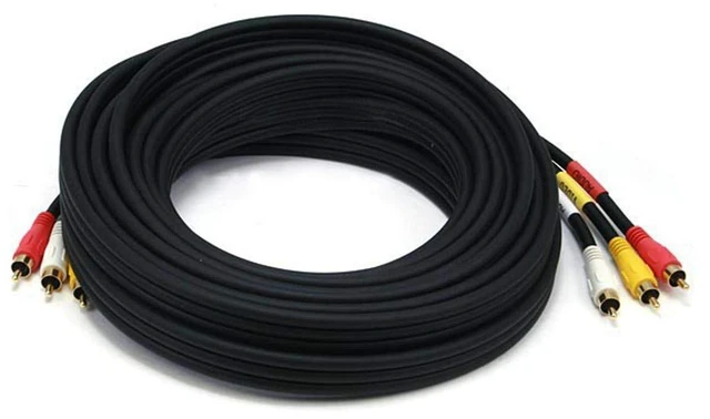 Main image of 100126 25-Feet Triple RCA Stereo Video Dubbing Composite Cable Black