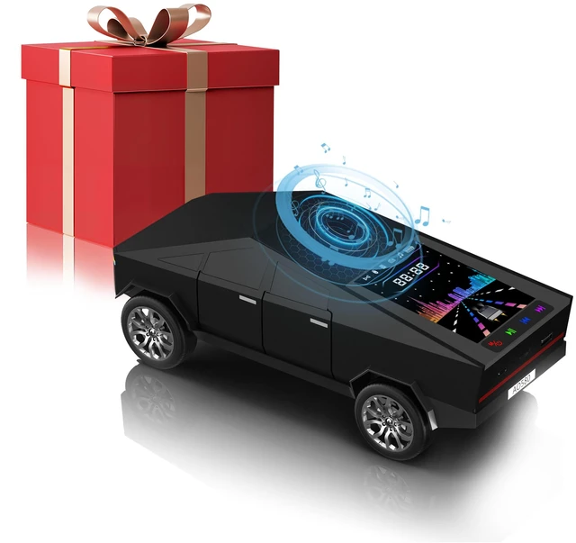 Main image of Cybertruck Bluetooth Speaker for Car Mini Wireless Speaker with LED Lights, FM Radio, USB/TF Card, TWS Stereo, for Dad Car Lover Gift from Daughter or Son