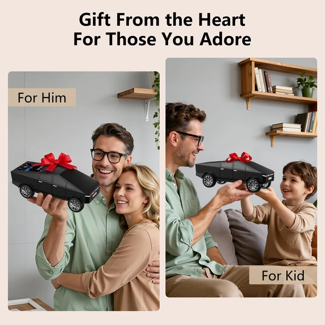Alt view image 5 of 6 - Cybertruck Bluetooth Speaker for Car Mini Wireless Speaker with LED Lights, FM Radio, USB/TF Card, TWS Stereo, for Dad Car Lover Gift from Daughter or Son