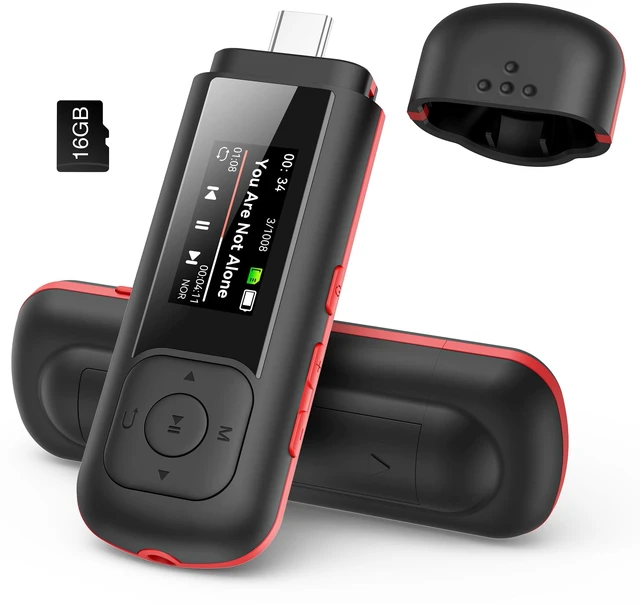 Main image of 16GB USB C MP3 Player, A55S 2 in 1 Type-C & USB Stick Music Player Supports Replaceable AAA Battery, FM Radio, Recording