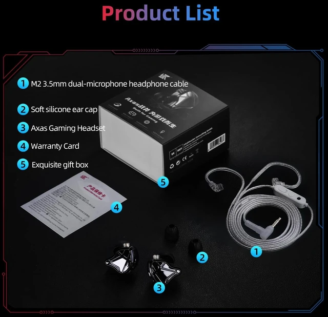 Alt view image 5 of 6 - Axas in-Ear Monitor for Gaming IEM with Mic Tuned for FPS 3.5 mm Jack Great Sound Separation & Spatiality. Wide Frequency Range. High Transparency. Powerful Bass and Detailed Treble Reproduction