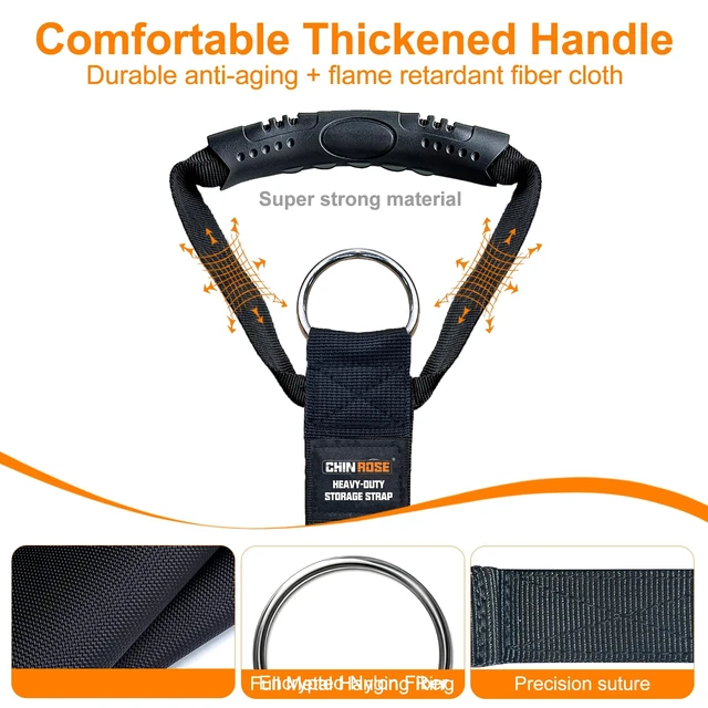 Alt view image 3 of 7 - Extension Cord Organizer with 5 Detachable straps 2 PCS Extension Cord Holder, Garage Garden Storage Straps for Cable, Hose, Rope, Tool