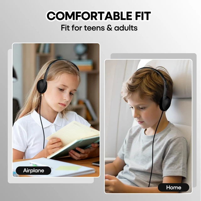 Alt view image 7 of 7 - Type C Headphones Bulk for Classroom Kids School 50 Pack, Wholesale USB C Wired Headphones for Children Students Compatible with Smartphones laptops Tablets(LS857C,50 Black)