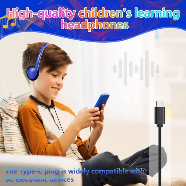 Alt view image 2 of 7 - USB Type C Headphones Bulk for Kids Classroom School 20 Pack, On Ear Wired USB C Headphones for School Student Children Phone Tablet Laptop PC Online Class Meeting Test Mixed Colors