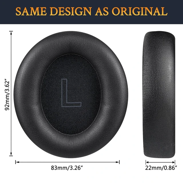 Alt view image 3 of 7 - Earpads for Anker Q30/Q30i/Q35 Headphones - Black for Anker Soundcore Life Q30/Q30i/Q35 Headphones