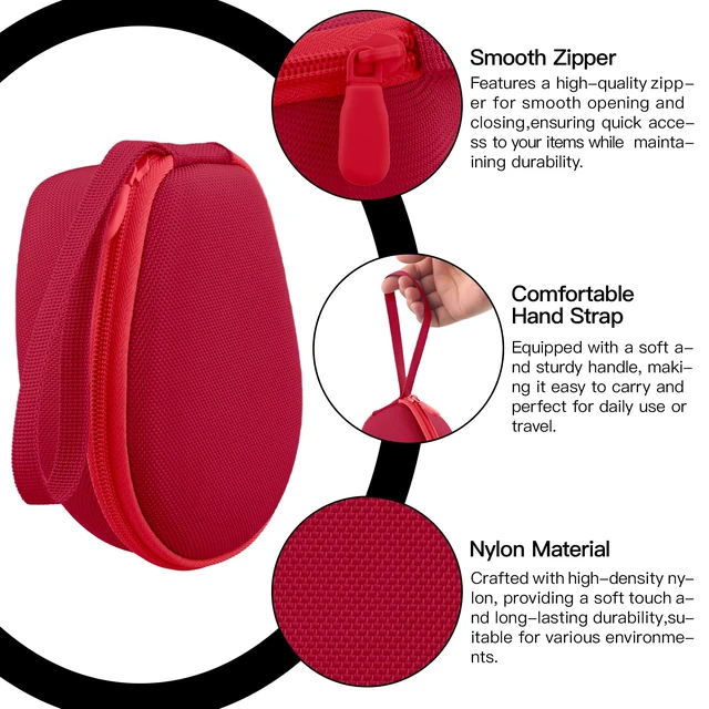 Alt view image 3 of 7 - Hard Case for SHOKZ OpenRun Pro 2/1/Mini,OpenMove,OpenSwim, Red Compatible with All Dual-Size SHOKZ Open-Ear Bone Conduction Sport Headphones, Standard And Mini Fit, Custom-Molded Insert