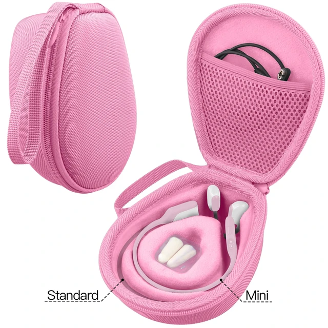 Alt view image 4 of 7 - Hard Case for SHOKZ OpenRun Pro 2/1/Mini,OpenMove,OpenSwim, Pink Compatible with All Dual-Size SHOKZ Open-Ear Bone Conduction Sport Headphones, Standard And Mini Fit, Custom-Molded Insert
