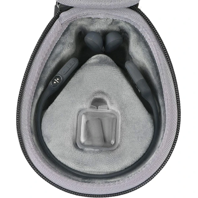 Alt view image 3 of 6 - Hard Case for SHOKZ OpenRun Pro 2/1/Mini,OpenMove,OpenSwim, Black+Grey