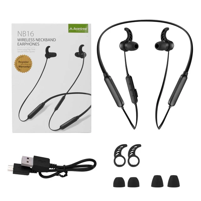 Alt view image 7 of 7 - Bluetooth Neckband Headphones Earbuds for TV PC, No Delay, 20 Hrs Playtime Wireless Earphones with Mic, Magnetic, Light & Comfortable, Compatible with iPhone Cell Phones, Workout Gym - NB16