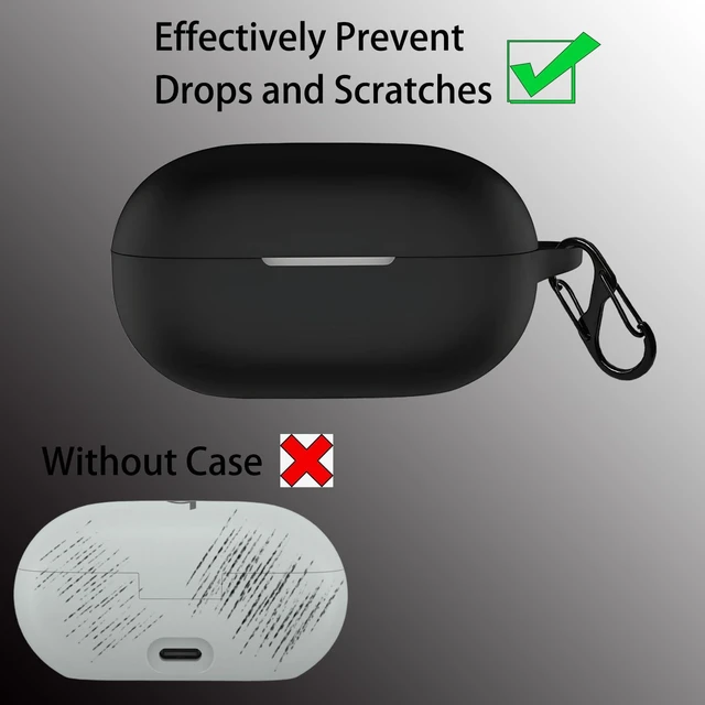 Alt view image 4 of 7 - Case Cover Compatible with Beats Solo Buds Earbuds (2024) Soft Silicone Protective Skin with Bling Keychain Accessories for Women Girl (Black)