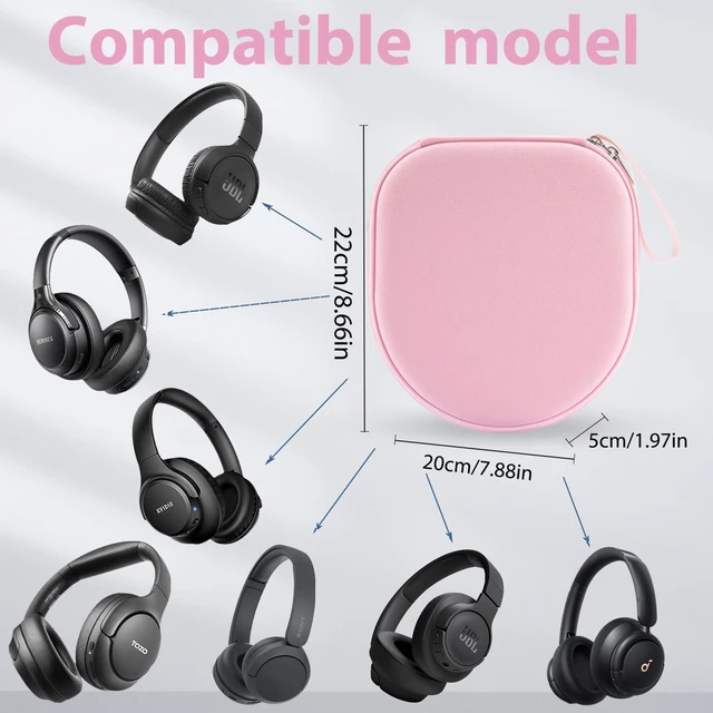 Alt view image 2 of 7 - Case Compatible with Tune 520BT 510BT 720BT 770NC 670NC, Sony WH-CH720N WH-CH520 Noise Canceling Wireless Headphones, Portable Travel Headphone Case (Pink)