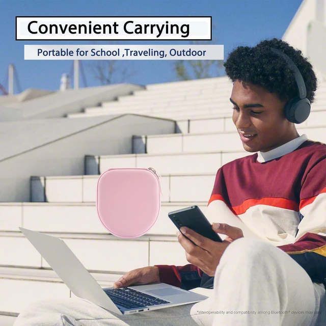 Alt view image 7 of 7 - Case Compatible with Tune 520BT 510BT 720BT 770NC 670NC, Sony WH-CH720N WH-CH520 Noise Canceling Wireless Headphones, Portable Travel Headphone Case (Pink)