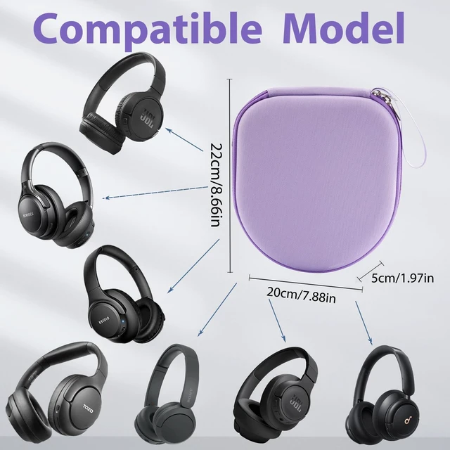 Alt view image 2 of 7 - Case Compatible with Tune 520BT 510BT 720BT 770NC 670NC, Sony WH-CH720N WH-CH520 Noise Canceling Wireless Headphones, Portable Travel Headphone Case (Purple)