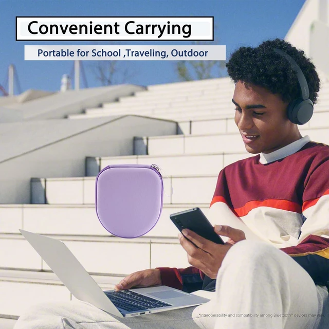 Alt view image 7 of 7 - Case Compatible with Tune 520BT 510BT 720BT 770NC 670NC, Sony WH-CH720N WH-CH520 Noise Canceling Wireless Headphones, Portable Travel Headphone Case (Purple)
