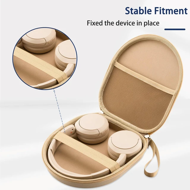 Alt view image 4 of 7 - Case Compatible with Tune 520BT 510BT 720BT 770NC 670NC, Sony WH-CH720N WH-CH520 Noise Canceling Wireless Headphones, Portable Travel Headphone Case (Beige)