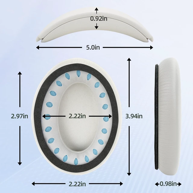 Alt view image 5 of 7 - Replacement Earpads and Headband Pad Compatible with Bose QC35 QC45 Waterproof and Sweat-Resistant (Beige)