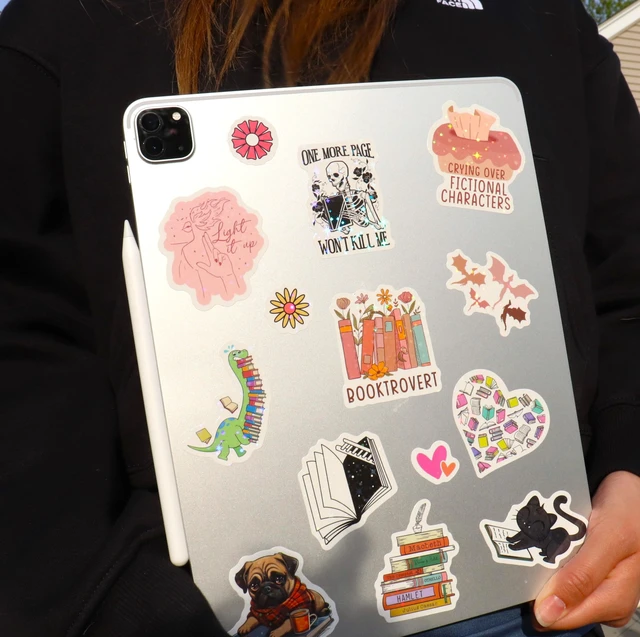 Alt view image 5 of 7 - 100 PCS Book Stickers for Kindle, Bookish Sticker Pack for IPAD, Laptop, Ebook Readers Cute Booktok Vinyl Decals Water Bottle Girls Holographic Waterproof Smut Romance (Pack of 2)