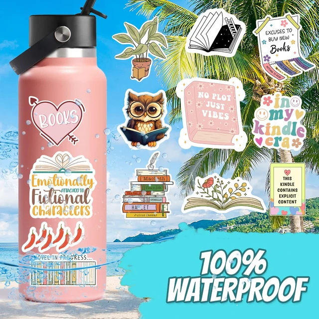 Alt view image 4 of 7 - 100 PCS Book Stickers for Kindle, Bookish Sticker Pack for IPAD, Laptop, Ebook Readers Cute Booktok Vinyl Decals Water Bottle Girls Holographic Waterproof Smut Romance (Pack of 2)