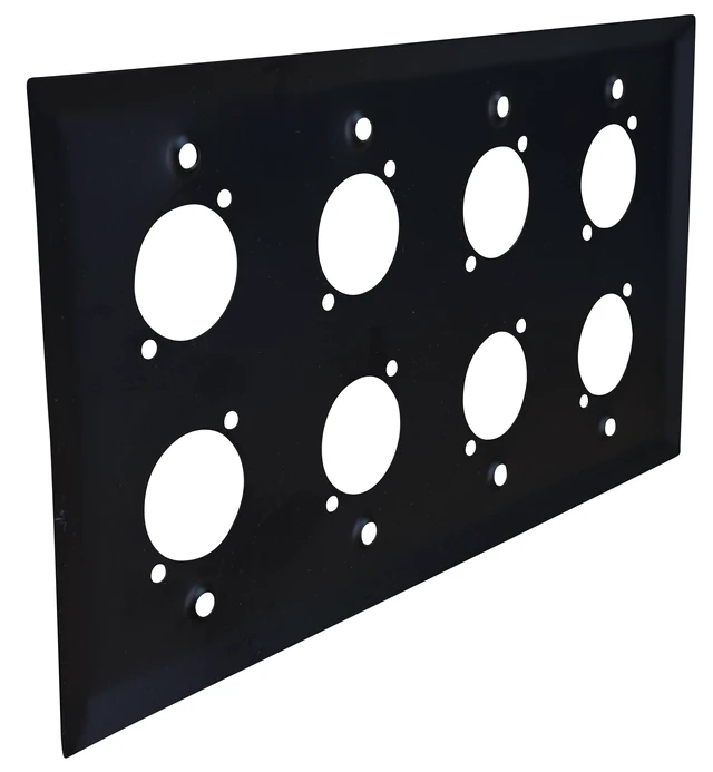 Alt view image 5 of 5 - 8 Port Black XLR Wall Plate Blank Panel for Pro Audio Blank 8 Port XLR Wall Plate Panel for Custom Professional Audio, Studio, Theater & Conference Room Installations