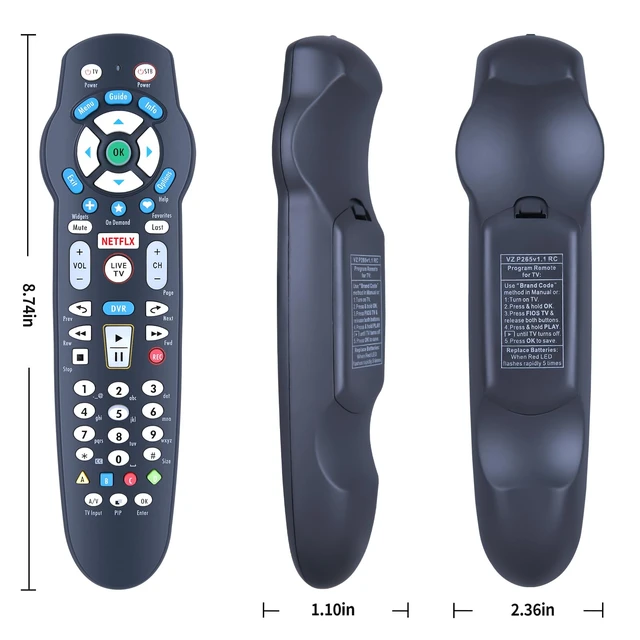 Alt view image 7 of 7 - New Remote Control Replacement fit for Verizon Fios P265v 3.1 RC2655101/02B Frontier Cable Box TV