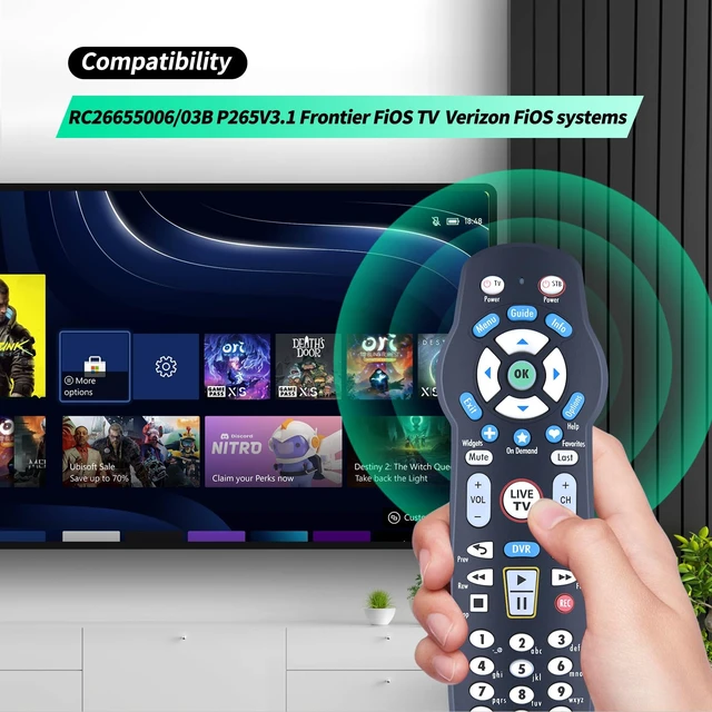 Alt view image 3 of 7 - New Remote Control Replacement fit for RC26655006/03B P265V3.1 Frontier FiOS TV Verizon FiOS Systems
