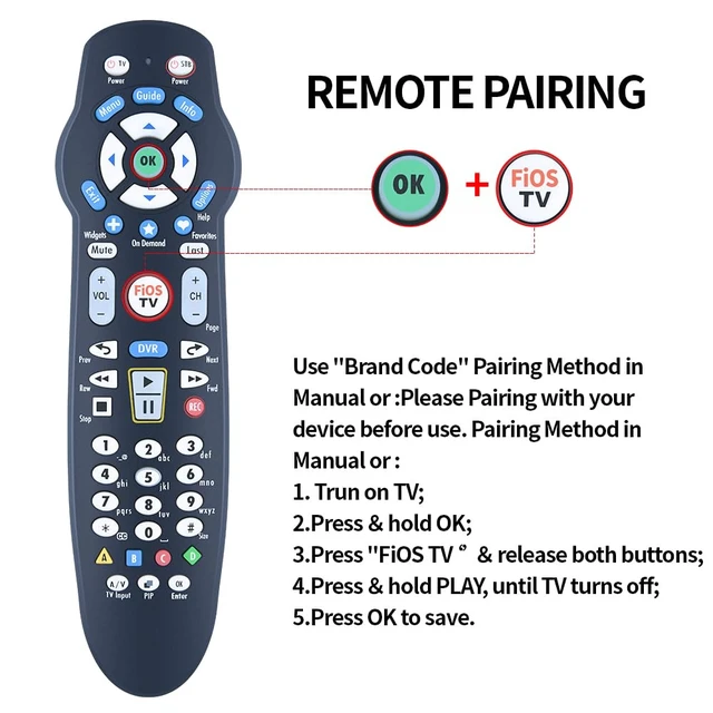 Alt view image 3 of 7 - Replacement Remote Control for Verision Fios VZ P265v4 P265v5 RC TV STB for Verizon FiOS systems RC1445302/00B Remote