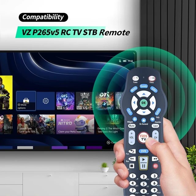 Alt view image 4 of 7 - Replacement Remote Control for Verision Fios VZ P265v4 P265v5 RC TV STB for Verizon FiOS systems RC1445302/00B Remote