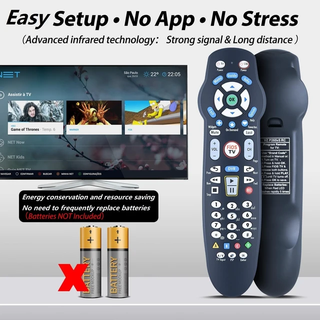 Alt view image 6 of 7 - Replacement Remote Control for Verision Fios VZ P265v4 P265v5 RC TV STB for Verizon FiOS systems RC1445302/00B Remote