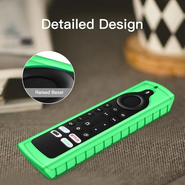 Alt view image 5 of 7 - Silicone Case for Fire TV Alexa Voice Remote Enhanced, Green Glow Fire TV Stick 4K Max (2nd Gen)/Toshiba/Insignia/Pioneer/2-Series/4-Series/Omni Remote, Shockproof Cover, Anti Slip