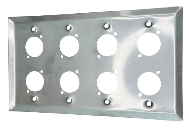 Alt view image 5 of 5 - 8 Port Stainless Steel XLR Wall Plate Blank Panel for Pro Audio Blank 8 Port XLR Wall Plate Panel for Custom Professional Audio, Studio, Theater & Conference Room Installations