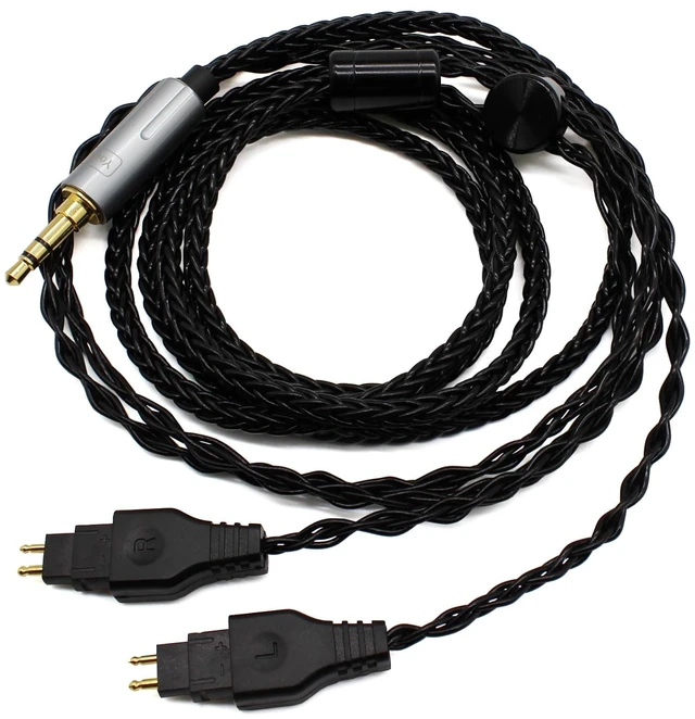 Main image of Headphone Cable Compatible with Sennheiser HD600 HD650 HD6XX Compatible with Sennheiser HD660S HD660S2 HD580 HD58X Headphones, 3.5mm, Silver Plated, 10ft/3meters, Replacement Cable