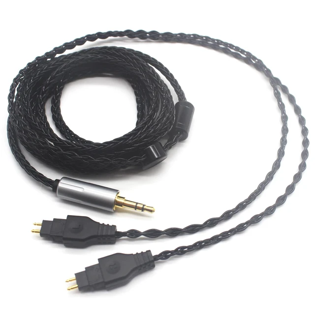 Alt view image 6 of 7 - Replacement Audio Upgrade Cable Compatible with Sennheiser HD600 HD650 HD660S HD660S2 HD580 HD58X HD6XX Headphones 3.5mm Silver Plated Braided Cord 4ft/1.2m