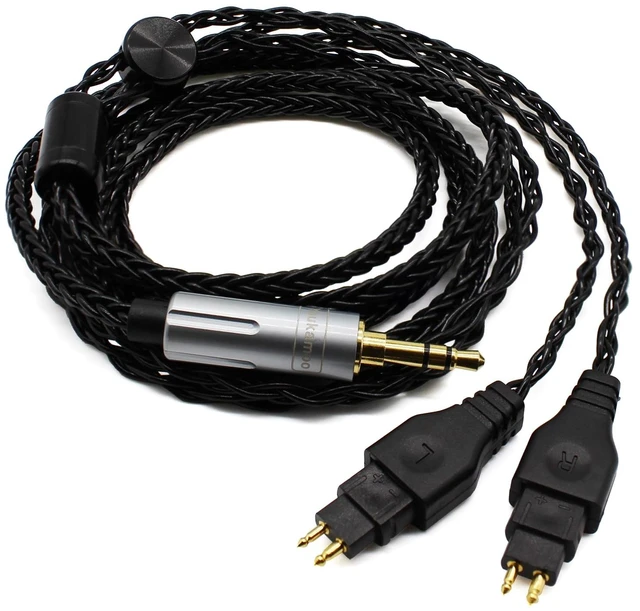 Main image of Replacement Audio Upgrade Cable Compatible with Sennheiser HD600 HD650 HD660S HD660S2 HD580 HD58X HD6XX Headphones 3.5mm Silver Plated Braided Cord 4ft/1.2m