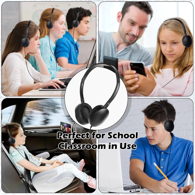 Alt view image 7 of 7 - Kids Headphone Bulk 24 Pack for Classroom School,Wholesale Earphones Class Set for Students Teens Children and Adult 3.5mm Jack (Black)